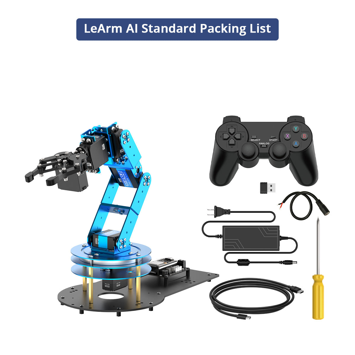 Hiwonder LeArm AI Desktop Robot Arm with AI Vision & Voice Interaction, Support Arduino Programming & Sensor Expansion Hiwonder LeArm AI Desktop Robot Arm with AI Vision & Voice Interaction, Support Arduino Programming & Sensor Expansion